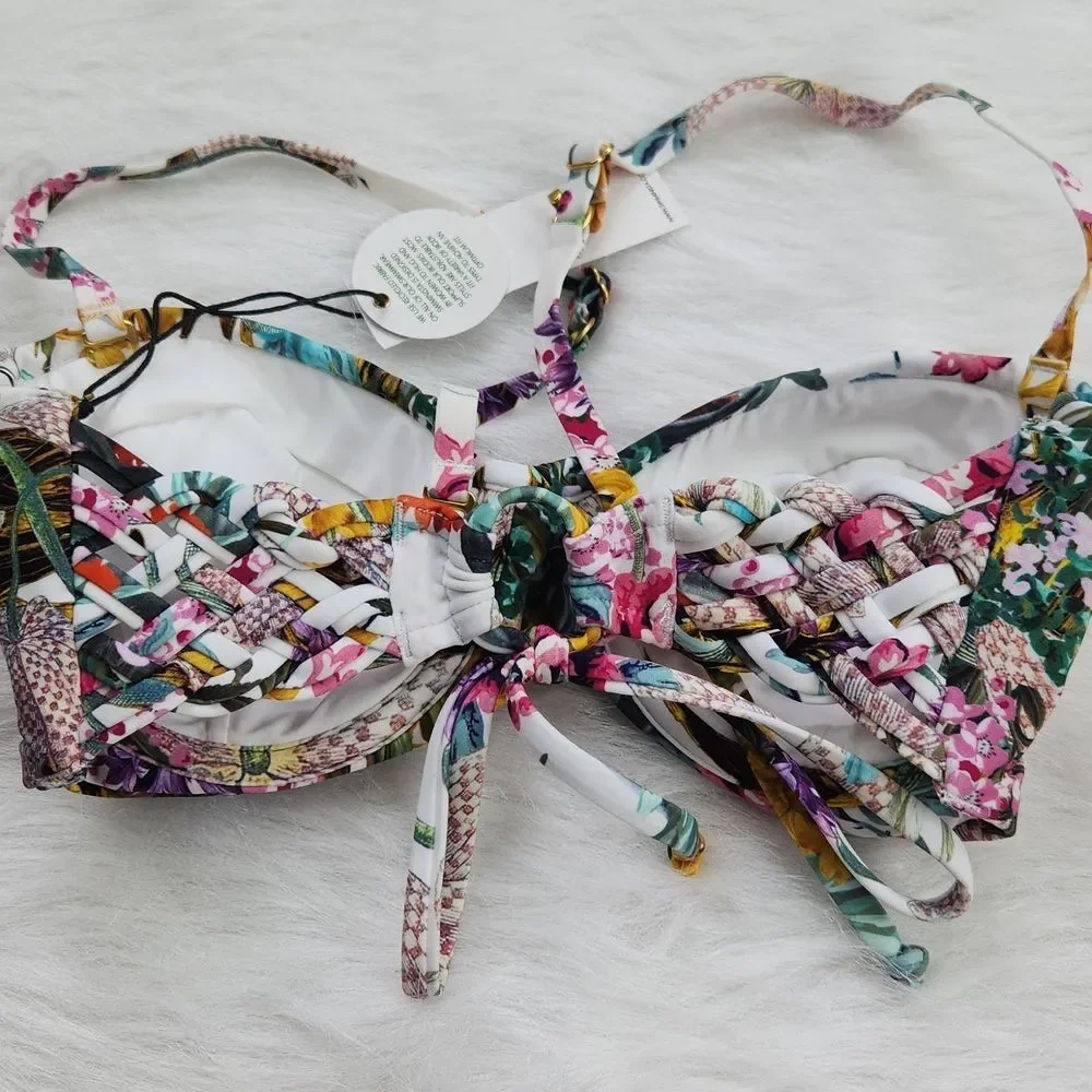 Swiminista $210 Christian Lacroix Joy Bikini Top & Classy Bottom Swimsuit SET XS